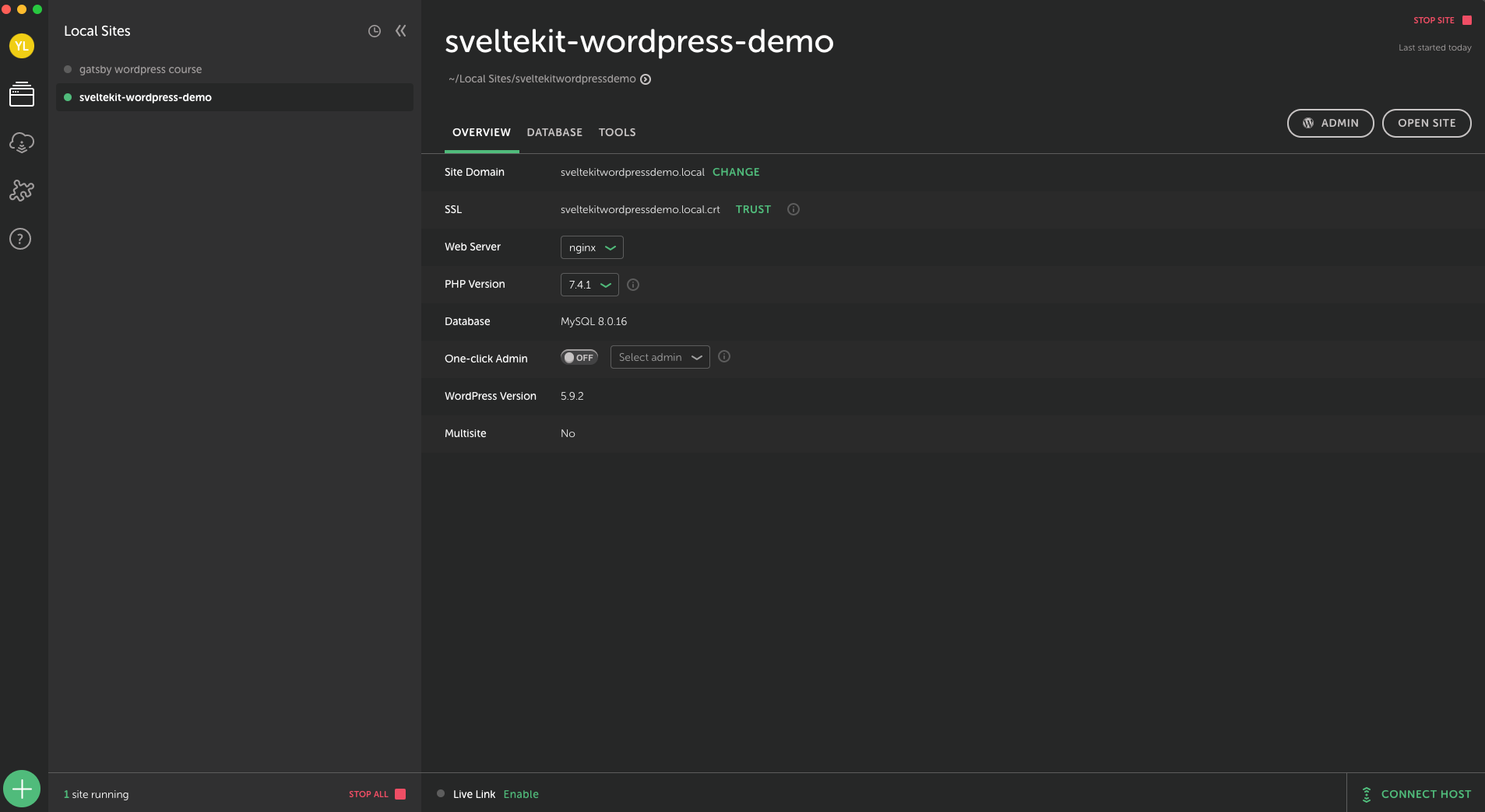 local by flywheel configuration